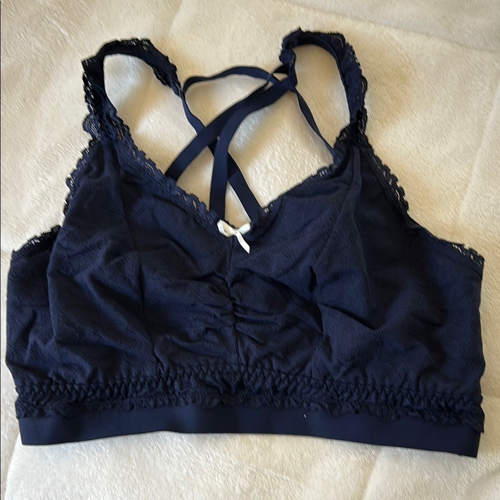 Cacique Lace Trim Navy Bralette